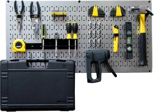Miniatura 14 de Wall Control Sistema modular de organizador de herramientas de tablero perforado, unidad de almacenamiento de herramientas de metal montado