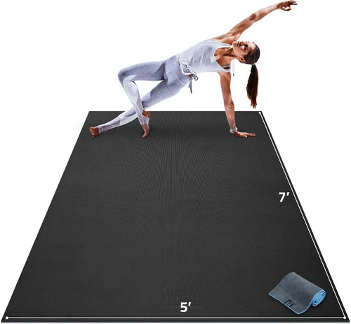 Miniatura 12 de Gorilla Mats Esterilla de Yoga Premium Grande – 6 x 4 pies, 7 x 5 pies (8mm) extra gruesa y ultra cómoda, antideslizante, esterilla de ejercicio