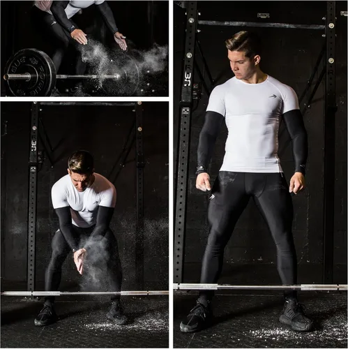 Miniatura 3 de CompressionZ Pantalones de compresión para hombre, para entrenamiento, deportes Leggings de capa base para correr