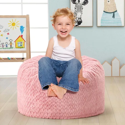 Miniatura 10 de Hobestluk Puf grande de 4 pies para adultos, con funda de piel de felpa chevrón, puf grande para sala de estar, dormitorio, residencia estudiantil