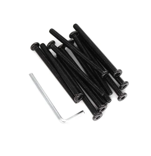 Miniatura 5 de Paquete de 10 tornillos hexagonales negros de 5/16-18 x 1 pulgada para muebles, silla, mesa, escritorio, cama de cuna, rosca completa