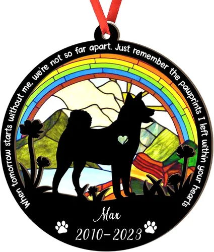 Miniatura 91 de Adorno personalizado para atrapasoles de sabueso afgano, adorno de Navidad de sabueso afgano, regalo para perro amante, sabueso afgano conmemorativo