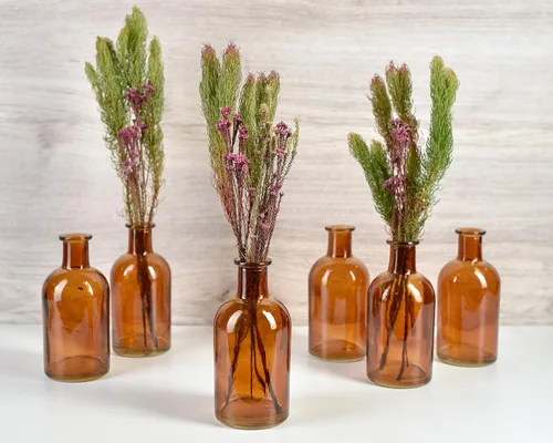 Miniatura 7 de Serene Spaces Living Jarrones de Capullo, Frascos de Boticario, Botellas de Vidrio Decorativas, Centro de Mesa para Recepción de Boda, Mini Jarrones