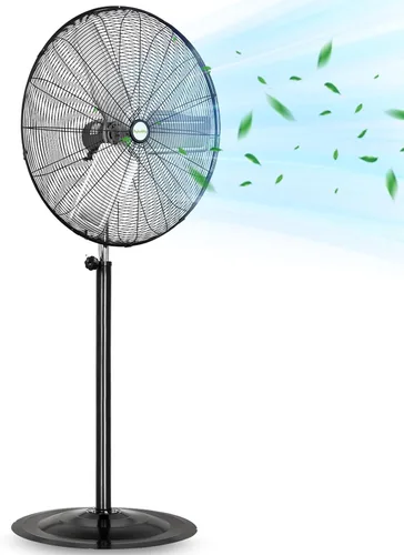 Miniatura 13 de hykolity Ventilador oscilante de pedestal de alta velocidad de 18 pulgadas con 3 velocidades, ventilador de metal resistente de 3850 CFM con aspas