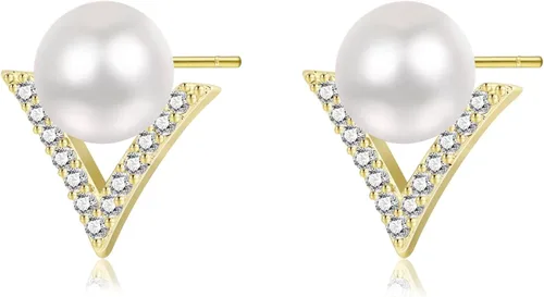 Miniatura 18 de Aretes de perlas para mujer, perlas redondas blancas, aretes de oro envueltos de alambre, joyería hecha a mano para mamá, amante y ella