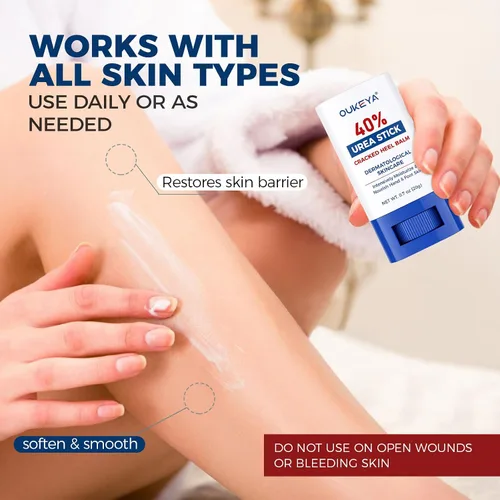 Miniatura 7 de OUKEYA Crema de urea 40 por ciento. Barra de crema de urea para pies y manos para talón agrietado seco, agrietado, evitar la congelación, loción