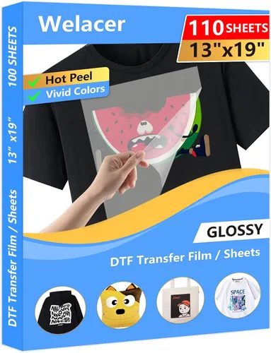 Miniatura 9 de 100 hojas de papel de película de transferencia DTF A4 de doble cara gruesas y transparentes, papel de transferencia de calor PET para impresora