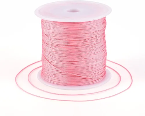 Miniatura 12 de Cordón de nailon trenzado de 150 yardas, cuerda roja de 0.020 in para pulsera, hilo de cuentas de nailon para collar Kumihimo, joyas, borlas