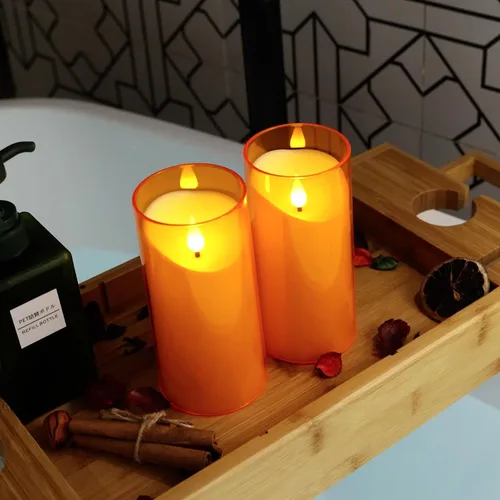 Miniatura 6 de NURADA - Velas sin llama con control remoto y temporizador - Velas LED de mecha 3D irrompible de acrílico que funcionan con pilas para mesas de cena