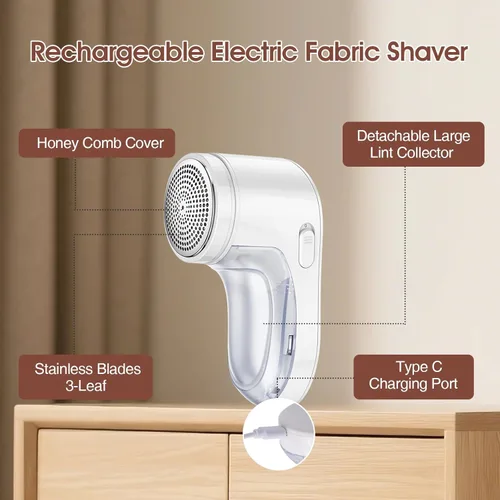 Miniatura 3 de Afeitadora eléctrica de tela, removedor de pelusa para ropa, afeitadora de suéter recargable para quitar pelusa y píldoras para suéter, delicados