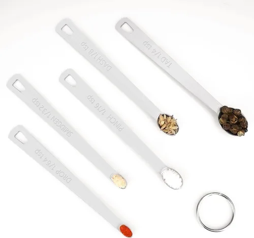 Miniatura 7 de Juego de Mini Cucharas Medidoras, Cucharas Medidoras de Acero Inoxidable de Alta Resistencia para Cocinar y Hornear, Cuchara de Mesa y Cuchara de Té