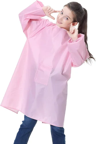 Miniatura 10 de Bata de arte para niños, delantal impermeable con bolsillo para niños, batas de pintura de artista con manga larga para niños y niñas