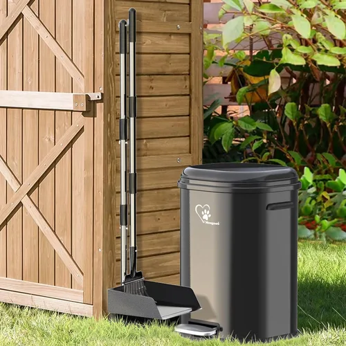 Miniatura 7 de Basurero para Excremento de Perro para Exteriores, 18L/4.76 Gal Contenedor de Residuos Portátil con Tapa y Control de Olores Interior Extraíble