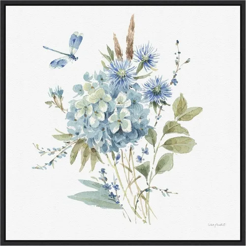 Miniatura 7 de Amanti Art Lisa Audit - Lienzo enmarcado para pared, 16 x 16 pulgadas, azul bohemio 04A (Ramo de flores) por Lisa Audit, lienzo enmarcado