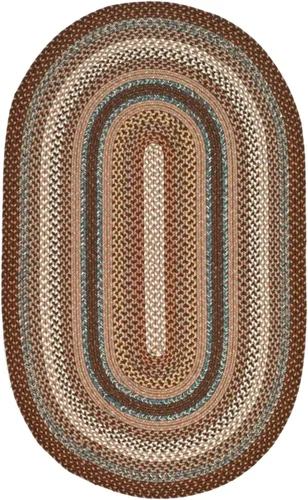 Safavieh Braided Collection BRD313A tapete de lana hecho a mano color café, Algodón Marrón (Brown/Multi)
