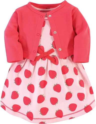 Touched by Nature Baby Girls Organic Cotton Dress and Cardigan
