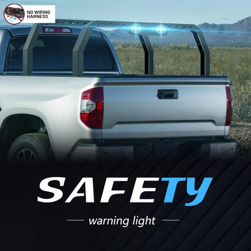 Miniatura 6 de YZONA Bastidores ajustables de 14.6 a 17.4 pulgadas de altura para caja de camioneta con 2 luces LED compatibles con Tacoma/Tundra/Silverado