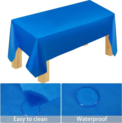 Miniatura 3 de Juego de 229 piezas de suministros azules para fiestas, platos desechables de papel, vasos, cucharas de plástico, tenedores, cuchillos, servilletas