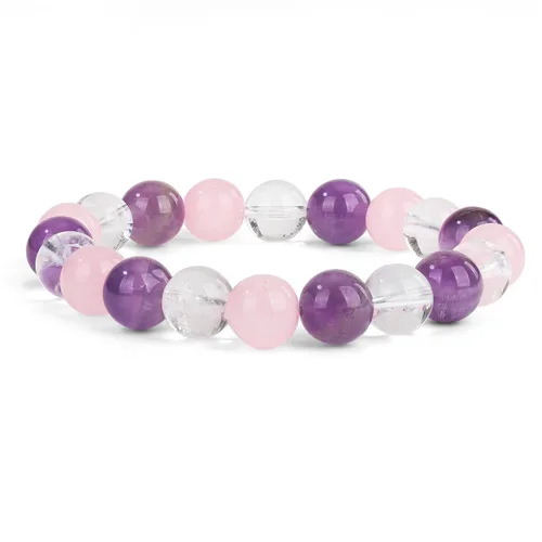 Miniatura 31 de Crystal Vibe Triple Protection Bracelet - 10mm Bead Bracelet for women men With Natural Stones of Tiger Eye Hematite and Black Obsidian - Healing
