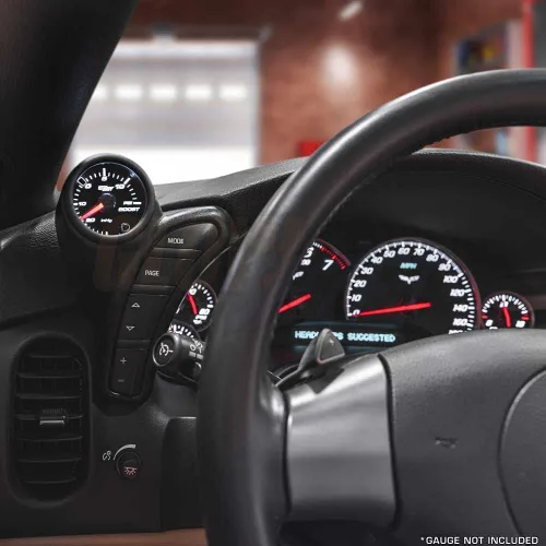 Miniatura 5 de GlowShift Manómetro negro para salpicadero, compatible con Chevy Corvette 2005-2013, plástico ABS, soportes (1) calibre de 2-1/16 pulgadas