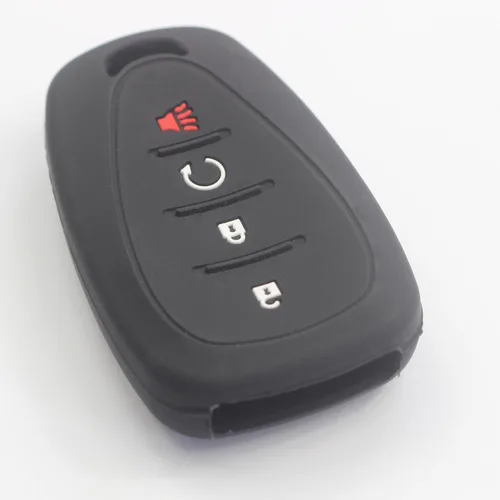 Miniatura 4 de 2 piezas 4 botones funda protectora de silicona para llave inteligente compatible con Chevy Chevrolet Blazer Bolt Equinox Traverse Trax Trailblazer