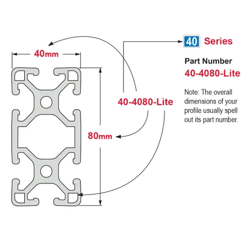 Miniatura 4 de 8020, 40-4080, Serie 40 40mm x 80mm 40x80 Extrusión de Aluminio con Ranura en T Ranura Lineal Extruida Barra de Ranura Métrica 80/20