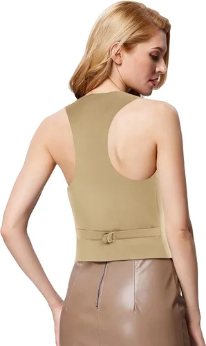 Miniatura 123 de GRACE KARIN - Chaleco corto para mujer con espalda cruzada, chaleco estilo académico y retrofuturista