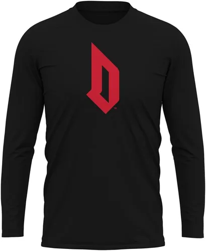 Miniatura 262 de Camisa deportiva de manga larga oficial de la NCAA Collegiate para hombre, colección negra con logotipo primario