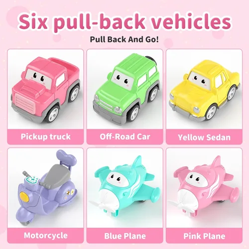 Miniatura 7 de usrela Juguetes para niñas de 2 a 3 años, camión de transporte 7 en 1 con luz y música, juguetes para niñas de 2 a 4 años, 3 a 5 años, camiones