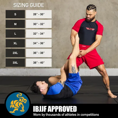 Miniatura 11 de Elite Sports - Shorts de combate para hombre, color negro, para combates MMA, BJJ, Jiu Jitsu