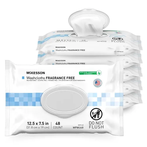 Miniatura 12 de McKesson Toallitas de baño para adultos, sin perfume (paquete de 6, 576 toallitas de baño) - Paños desechables para el cuerpo - Fórmula sin