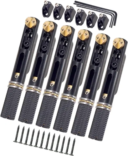 Miniatura 2 de Puente de guitarra sin cabeza de metal con tuerca y llave, puente fijo para guitarra, puente individual para guitarra eléctrica sin cabeza, puente