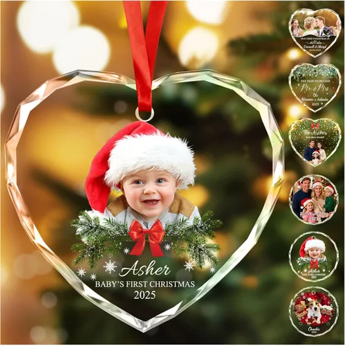 Miniatura 28 de Adornos de Navidad Personalizados Personalizados con Foto y Texto para Decoraciones de Árbol de Navidad, Regalos