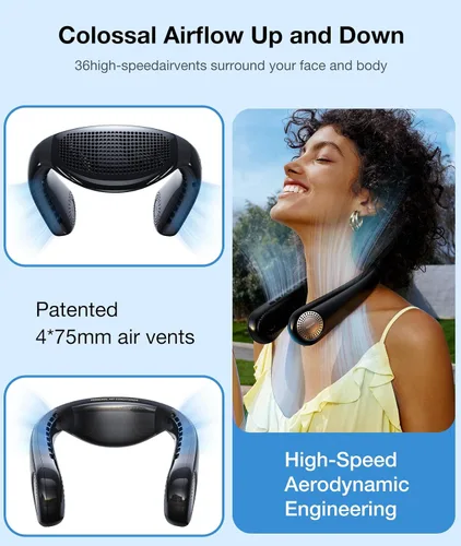 Miniatura 4 de TORRAS COOLiFY Air2024 - Aire acondicionado de cuello actualizado, ventilador de cuello portátil ultraligero recargable, dispositivo de enfriamiento