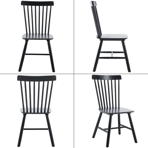 Miniatura 9 de LZAREAL Juego de 4 sillas de comedor de madera estilo granja, sillas de cocina modernas de mediados de siglo, sillas de comedor francesas Windsor