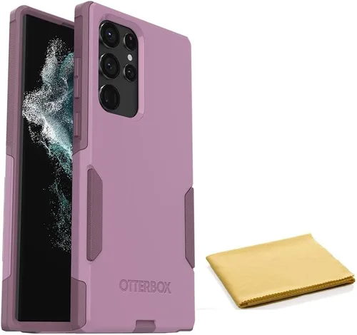 OtterBox serie Commuter - Funda para Samsung Galaxy S22 Ultra (solo) - con paño de limpieza - embalaje no minorista - modelo Maven Way (rosa)
