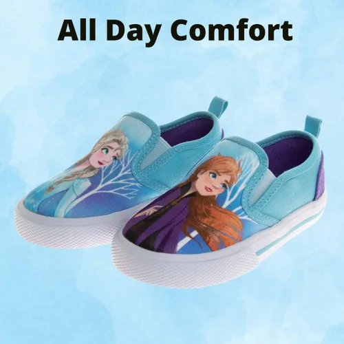Miniatura 3 de Disney Zapatos de casa de muñecas de Minnie Mouse Gabys de princesa Frozen para niñas y niños pequeños, mocasines de carácter, tenis casuales de lona