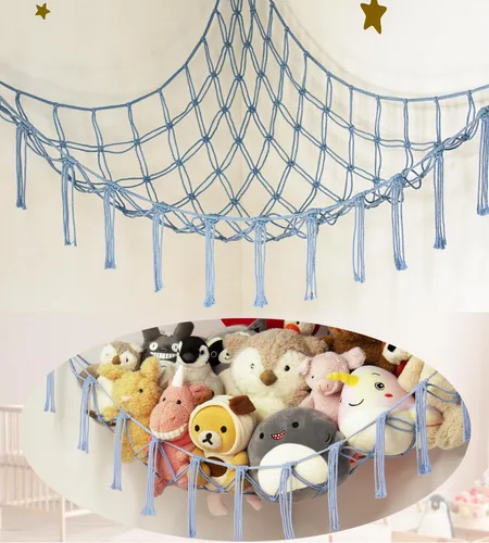 Miniatura 20 de mirolam Hamaca para Animales de Peluche - Red Grande para Animales de Peluche para Juguetes de Esquina - Organizador de Almacenamiento Colgante