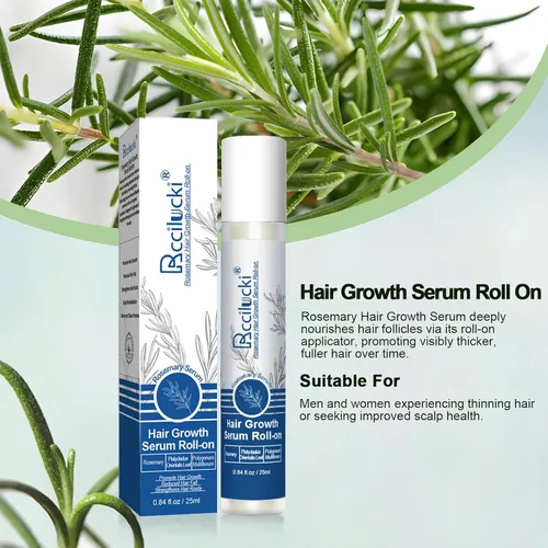 Miniatura 2 de Suero Roll-On para el crecimiento del cabello, 0.8 fl oz, con Polygonum Multiflorum, Platycladus Orientalis, raíz de angélica, aloe y romero