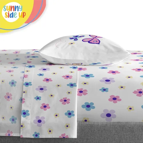 Miniatura 5 de Sunny Side Up Juego de edredón tamaño individual de mariposa – Ropa de cama infantil de 5 piezas incluye edredón, sábanas y funda de almohada