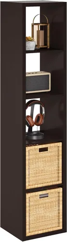 Miniatura 58 de Furinno Organizador de Almacenamiento en Cubos Decorativos con Respaldo Abierto, 4 Cubos, Gris Claro