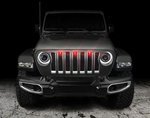 Miniatura 2 de Kit de Parrilla LED ORACLE Lighting 5870-003 Estilo Pre-Runner Rojo, Compatible con Wrangler JL 2018 2024 - Instalación Simple, Iluminación Más