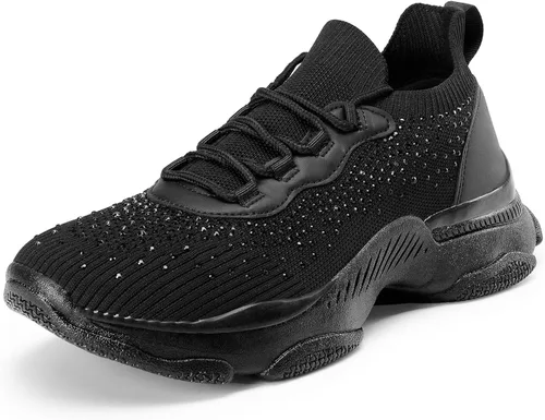 DREAM PAIRS Women's Fashion Sneakers, Lightweight Arch Support Walking Shoes, Slip Resistant Beathable Knitted Workout Sport Work Casual Tennis