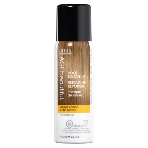 AGE beautiful Spray de color para el cabello para retoque de raíz, corrector gris, cobertura temporal, añade volumen y cubre parches de Medium Blonde