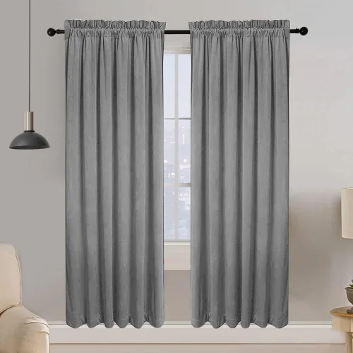 Miniatura 34 de SMILETIME - Cortinas de terciopelo blanco con bolsillo para barra, aisladas térmicamente, suaves, con filtro de luz y privacidad, para dormitorio