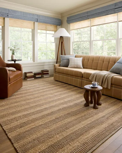 Loloi Chris Loves Julia Judy Collection JUD-06 - Alfombra de acento natural/chocolate de 2 pies 3 pulgadas x 3 pies 9 pulgadas
