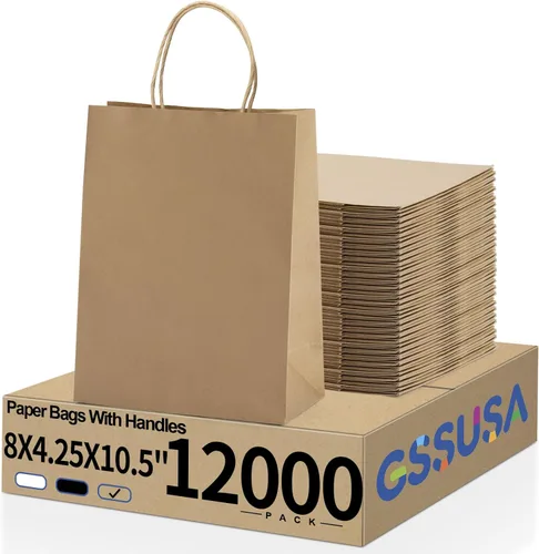 Miniatura 17 de GSSUSA Bolsas de regalo de papel de 5.25 x 3.75 x 8 pulgadas, paquete de 20000 bolsas de regalo para el día de San Valentín con asas, bolsa de papel