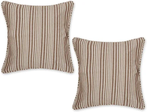 Miniatura 23 de DII Colección de fundas de almohada, algodón reciclado, cremallera oculta, 18x18, Dobby Plus, blanco roto, 2 piezas