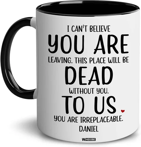 Miniatura 10 de WHIDOBE Taza de despedida personalizada de compañero de trabajo, taza de despedida personalizada de 11 onzas y 15 onzas para jefe, regalo