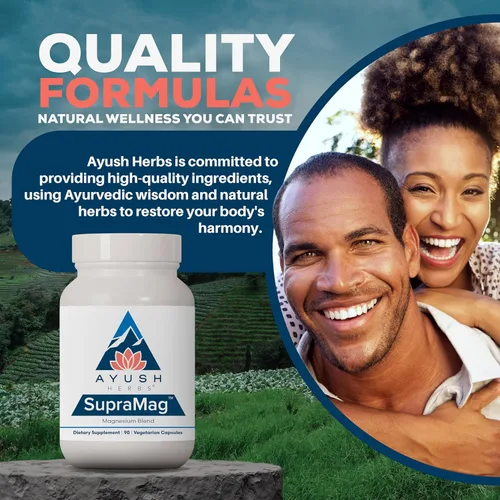 Miniatura 7 de Ayush Herbs SupraMag - Mezcla de magnesio, suplemento de complejo de magnesio de 400 mg con bisglicinato de magnesio quelado, citrato, ororato